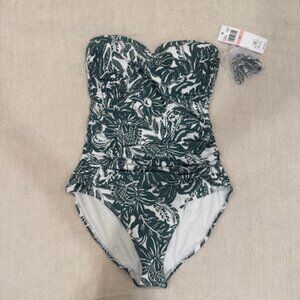 NWT ANNE COLE Twist Front Strapless One-piece Swimsuit Size 12